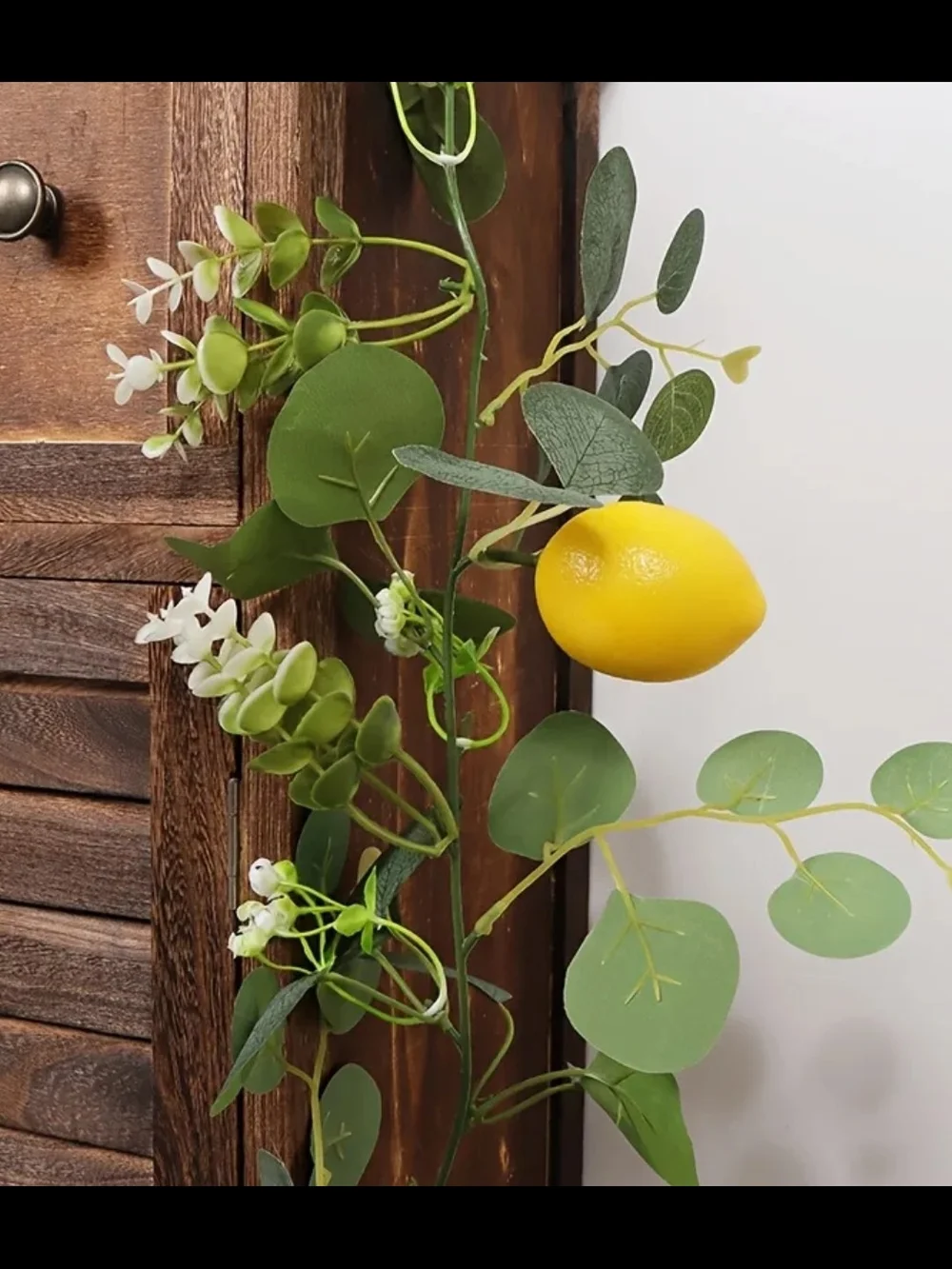 Eucalyptus Garland Table Runner with Yellow Lemon Accents